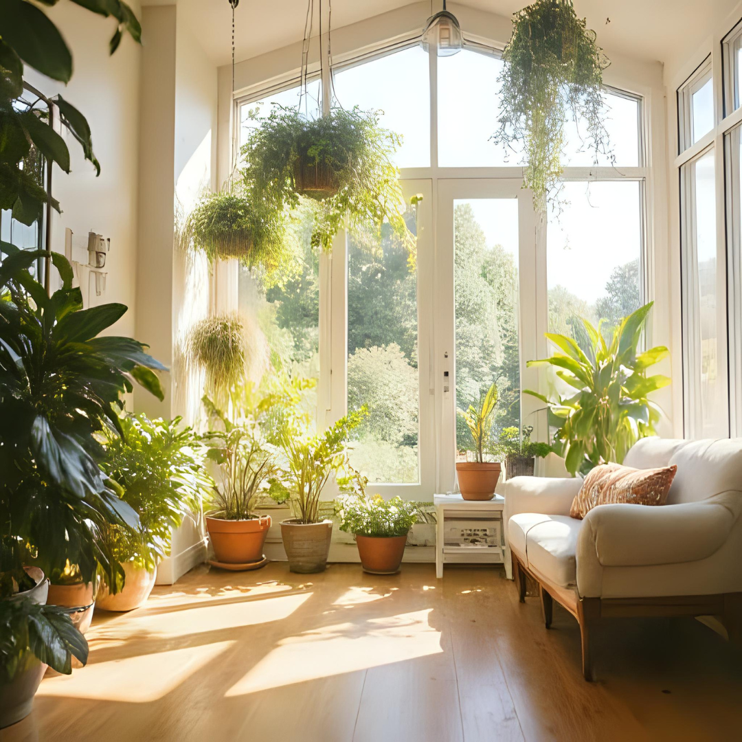 small sunroom furniture idea plants
