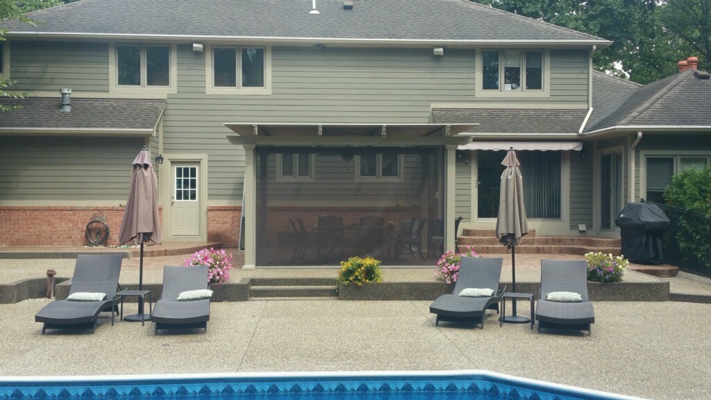 Modern pergola design with shade canopy